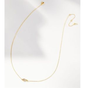 Anthropologie Delicate Gold Safety Pin Necklace
